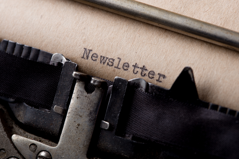 Máquina de escribir con la palabra Newsletter